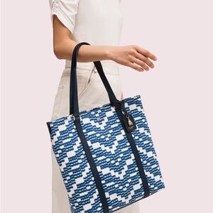 Kate Spade Navy and White Patterned Tote